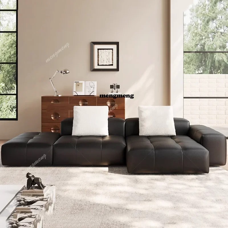 Home Cinema Room Design - Nordic Leather Compressed Sofa Minimalist Luxury
