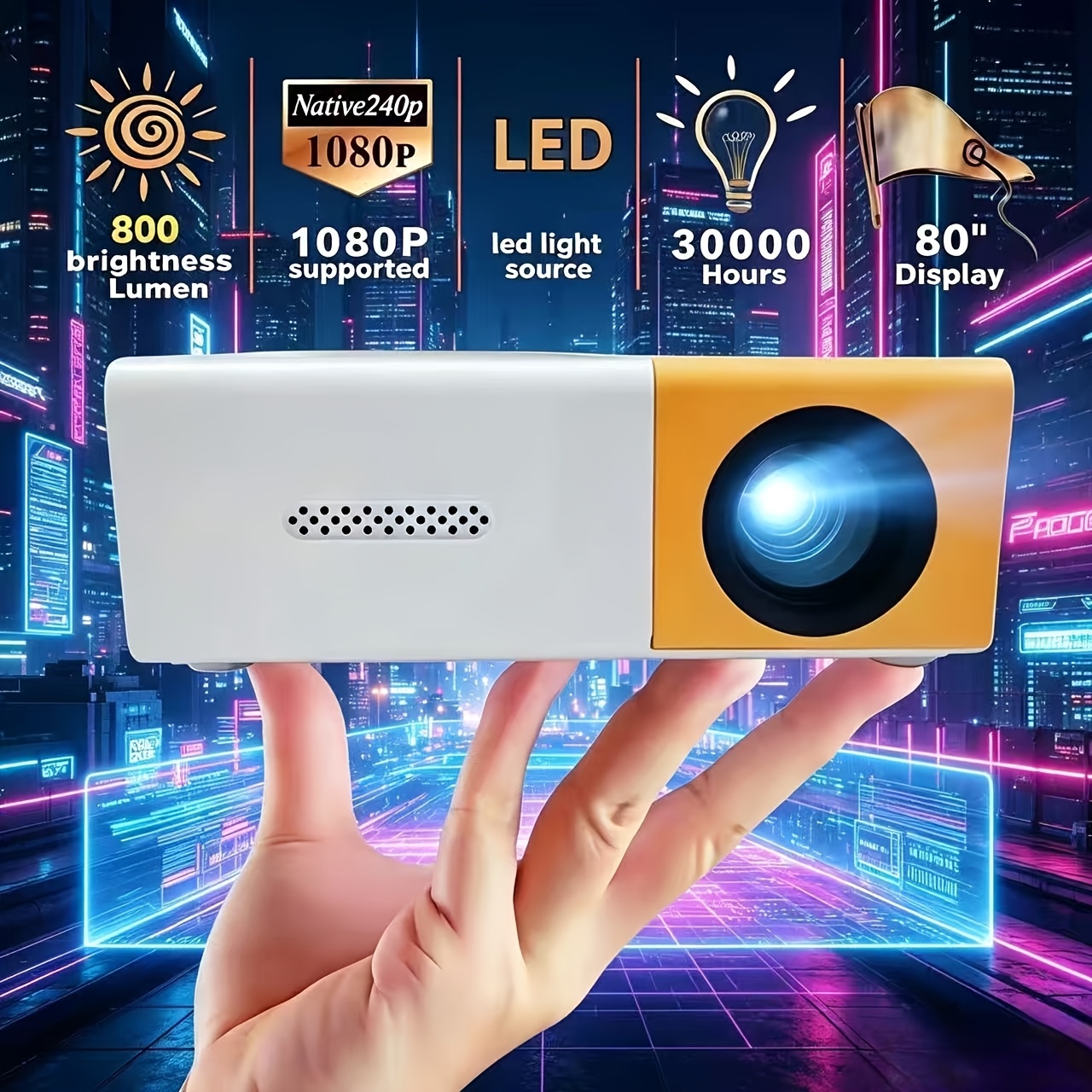Portable mini projector, suppo - Home Cinema Compact 评论和价格