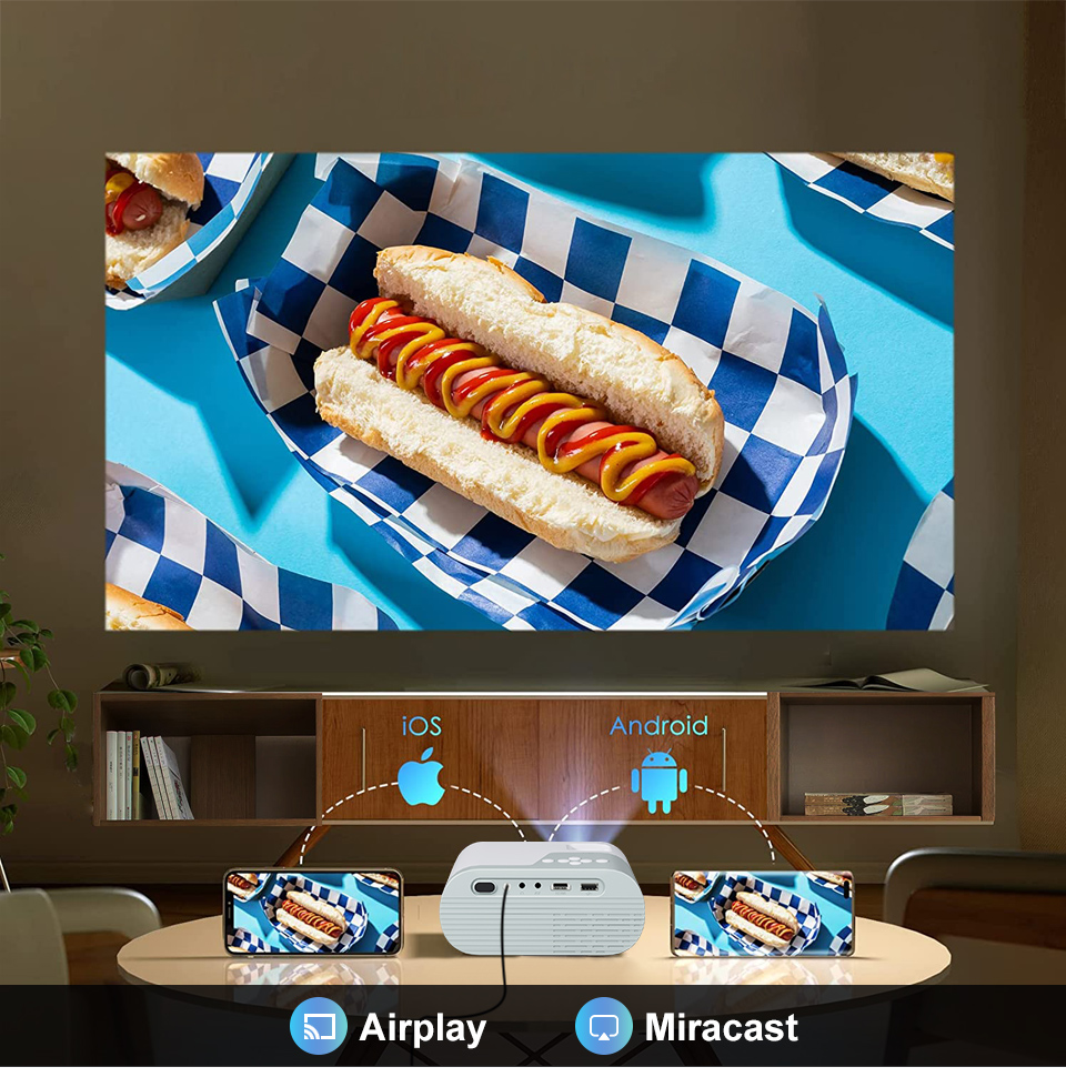 WZATCO DP02W Mini Projectors W - Projector Screen 100 Inch 评论和价格