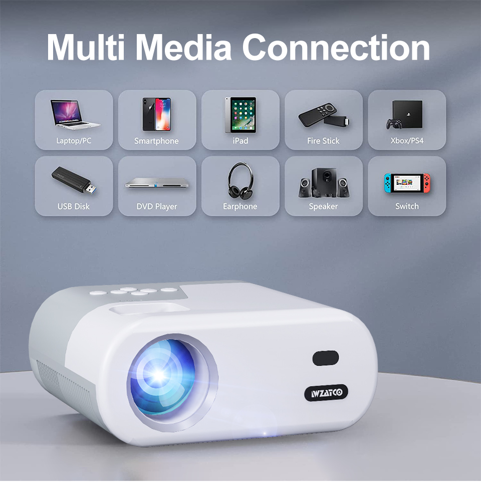 WZATCO DP02W Mini Projectors W - Projector Screen 100 Inch 评论和价格