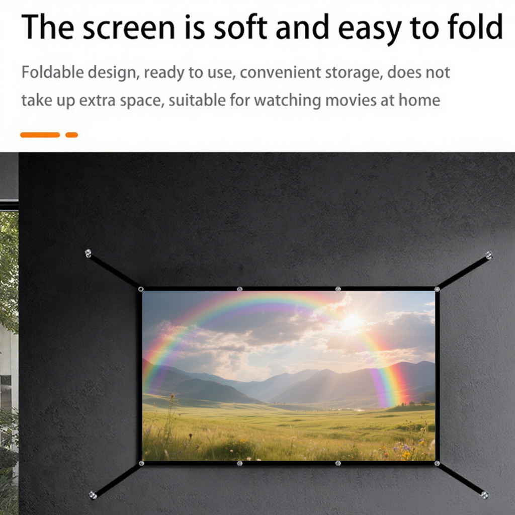 16: 9 Portable Foldable White  - Projector Screen 100 Inch 评论和价格