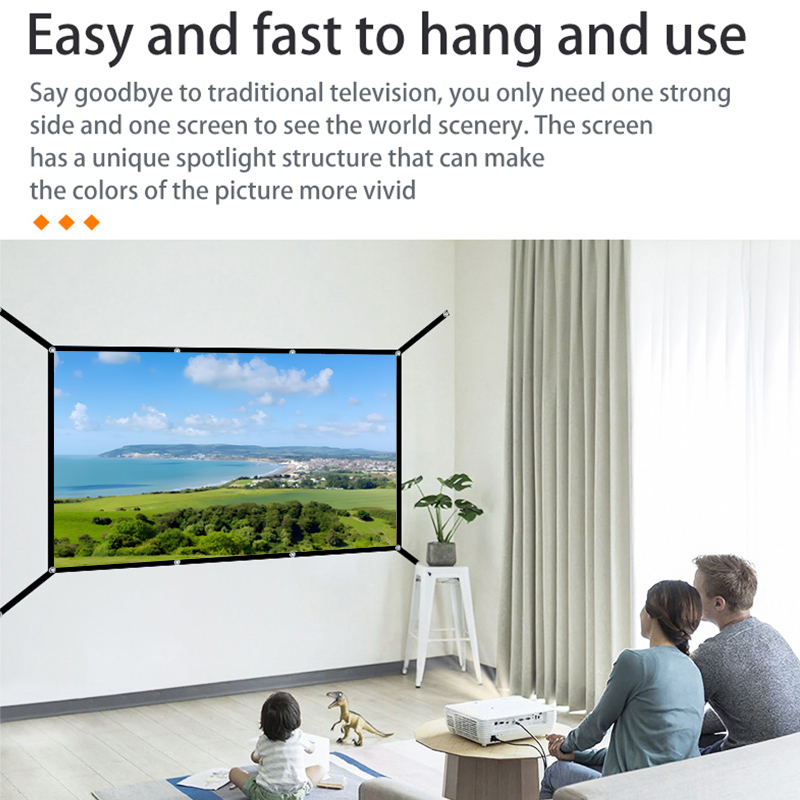 16: 9 Portable Foldable White  - Projector Screen 100 Inch 评论和价格