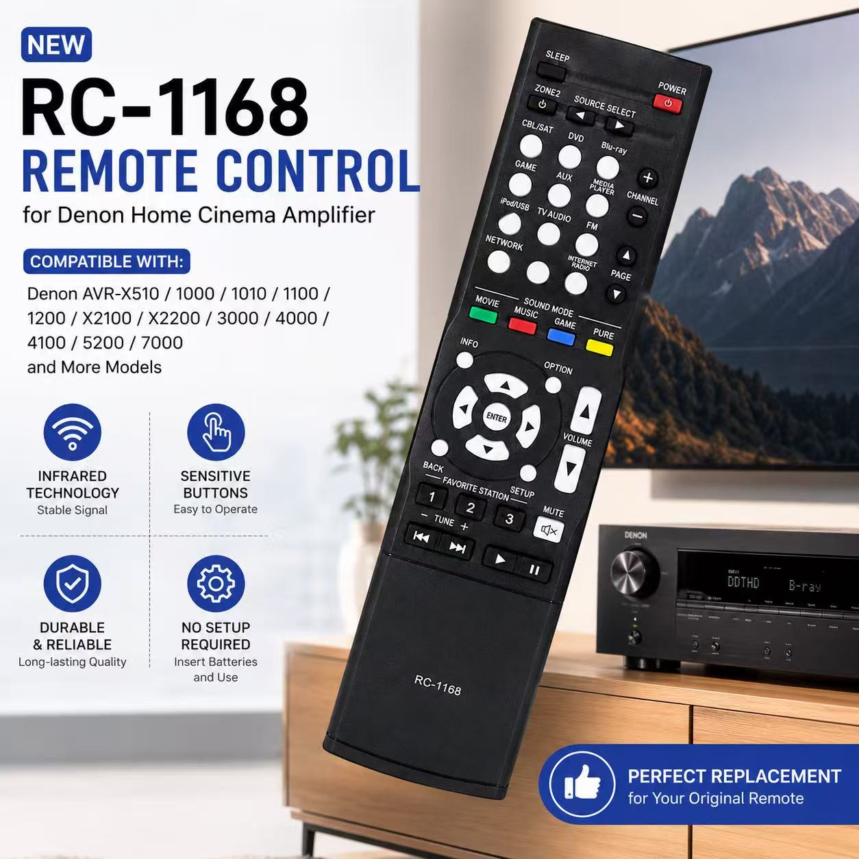 RC‑1168 New Replacement Remote - Home Cinema Denon 评论和价格