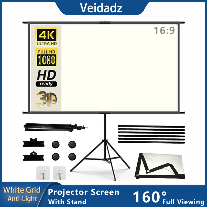 Projector Screen With Stand Wh - Projector Screen 100 Inch 评论和价格