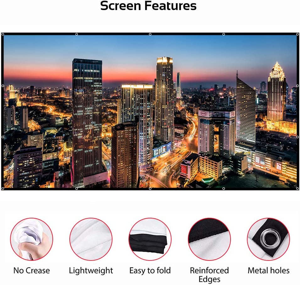 VEIDADZ 60-200 inch Portable F - Projector Screen 100 Inch 评论和价格