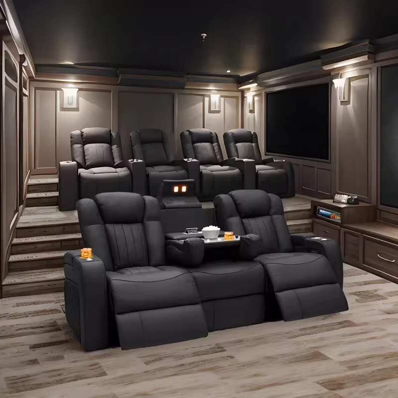 Leather Recliner Sofa Sets Pow - Home Cinema Chairs 评论和价格
