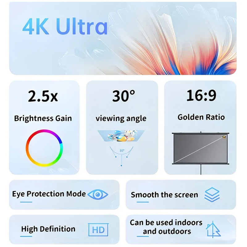 150 Inch 16:9 Anti-Light Proje - Projector Screen 100 Inch 评论和价格