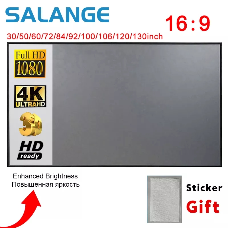 Salange Projector Screen,60 10 - Projector Screen 100 Inch 评论和价格