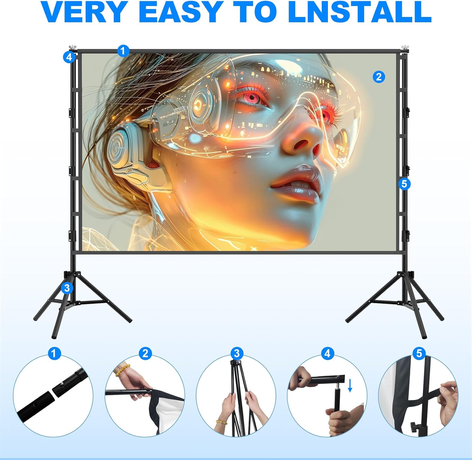VEIDADZ Projection Screen With - Projector Screen 100 Inch 评论和价格