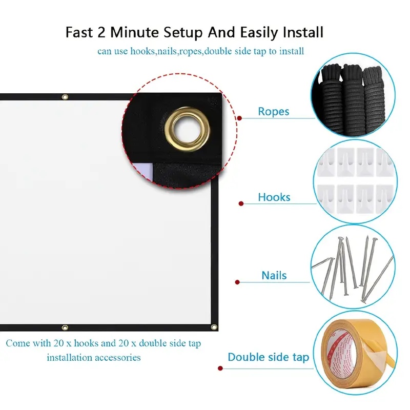 Projector Screen 16:9 Indoor/O - Projector Screen 100 Inch 评论和价格