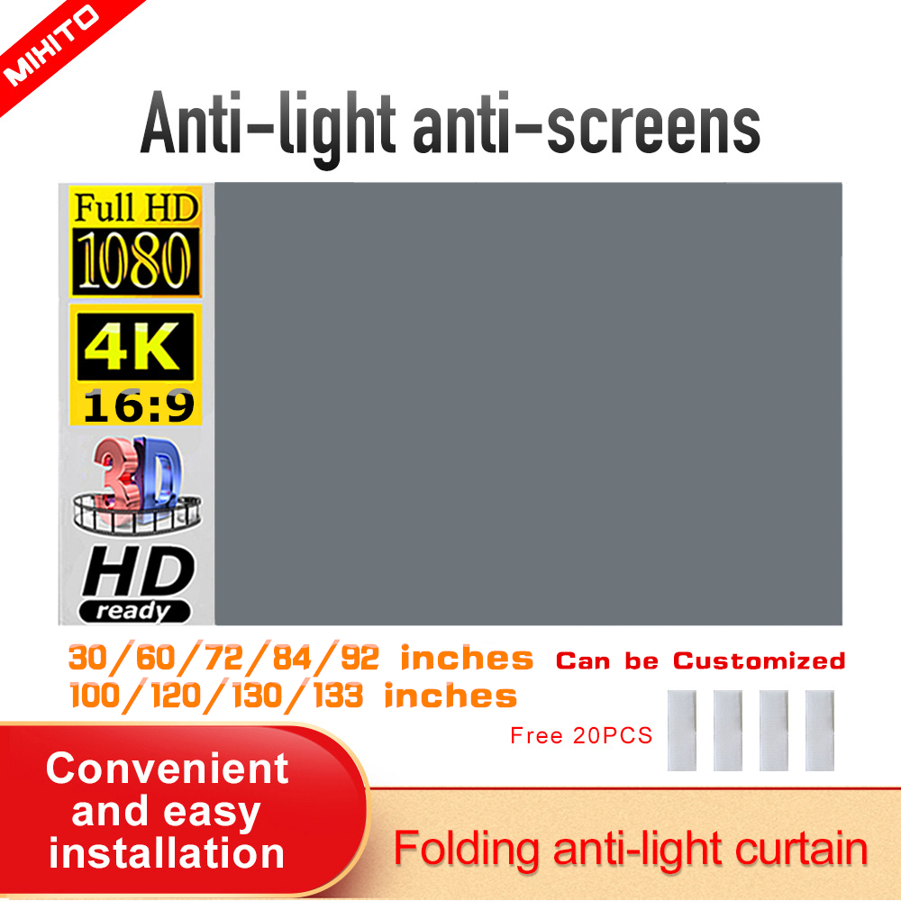 MIXITO Projector Screen Simple - Projector Screen 100 Inch 评论和价格